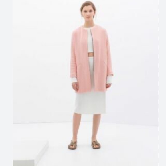 AX PARIS Pink Women's Minimalist zip front Coat Size 10 - Picture 1 of 9